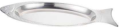STOBAZA Plato de Pescado Inoxidable para Asar y Cocinar al Vapor Diseño Artístico y Duradero Accesorio de Cocina para Barbacoa
