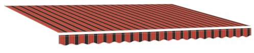 vidaXL Auvent Rétractable Orange et Marron 450 ×300 cm Tissu, Auvent rectangulaire rétractable Moderne, Ombre extérieure pour Jardin et terrasse, Protection Solaire Flexible