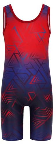 Raenseen Body De Gymnastique Artistique Pour Enfants Adolescents Ballet Justaucorps Combinaison Sportive D Entraînement Tenue De Lutte Cyclisme Danse Combinaison Rouge 7-8 ans