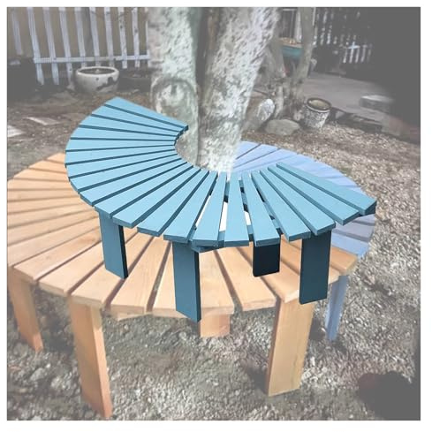 Genérico Banco De Árbol Semicircular, Asiento Envolvente, Hermosa Decoración For Patios, Jardines, Piscinas, Parques Y Patios.(Blue)