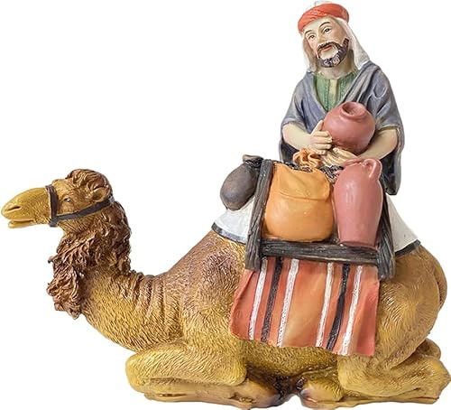 FADEDA Kamel med herd/höjd: 10 cm/handmålad/detaljerade krubbfigurer – julbord, dekoration, krubbtillbehör