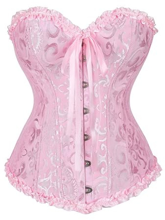 CAZSTYK Corset structuré sur la poitrine vintage en dentelle - Sous-vêtement confortable en nylon respirant - Bustier pour événement spécial - Corset rétro avec corsage, b, M