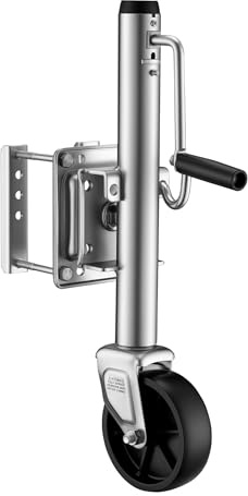 WilTec Rueda de Apoyo para Remolque hasta 450 kg con Altura de elevación de 254 mm, Soporte de Acero galvanizado