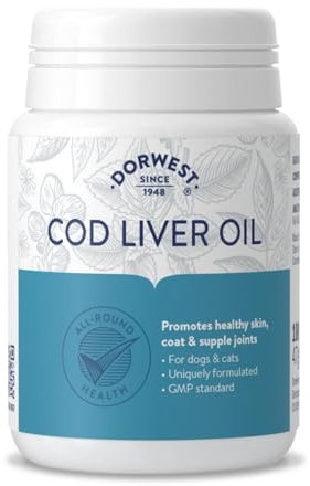 Dorwest Herbs Cod Liver Oil Capsules for Dogs and Cats 100 Capsules