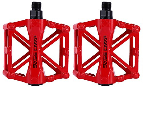 Pedales para BMX Bicicleta de Montaña Ciclismo Deportivo Ultraligero Pedal de Aleación Resistantes Color Rojo