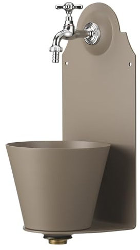 Belfer 42PR Fontaine murale en acier aluminium avec robinet et bac couleur taupe