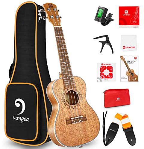 Tenor Ukulele 26 Inch Mahogany Professional Acoustic Ukelele Four String Wooden Hawaiian Uke Beginner Kit Ukuleles Bundle for Adult Starter Kit, by Vangoa