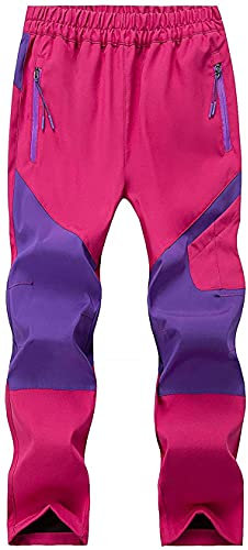 FAIRYRAIN Kinder Jungen Mädchen Sommer Dünn Leicht Outdoor Hosen Elastische SchnellSchnell Trockend Funktionshose Reflektoren Sport Wanderhose Trekkinghose 134-140