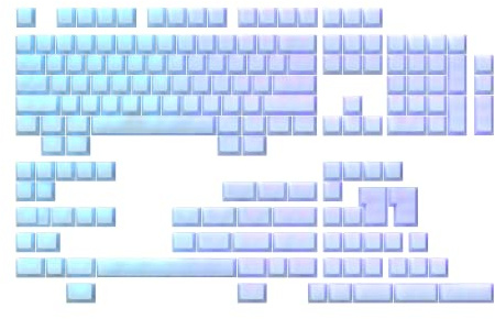 Ranked POM Jelly Hochwertiges Durchscheinendes Tastenkappen-Set | 1,45 mm Dickes PBT | Cherry-Profil für DIY Custom Mechanische Tastatur ( Weiß , 169 Tasten )