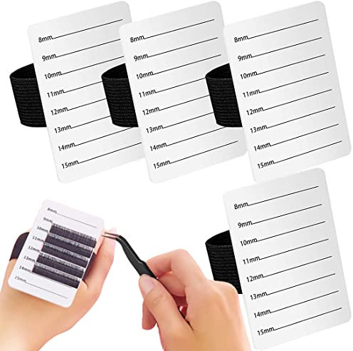 4 pezzi Portaciglia Estensione per ciglia Strumenti per vassoio per pallet con cinturino da polso regolabile Tavolozza per strisce per vassoio per ciglia regolabile Taglia unica (modello 8-15 mm)