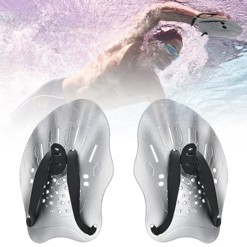 KEUGT Hand Paddle, Swimming Paddle, Swimming Training Paddle, Water Gloves to Help Upper Body Resistance, Adjustable Swimming Paddle, Adult Unisex Technical Paddle