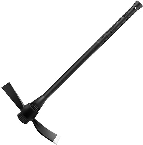 Garden Pick Cutter Mattock, 36 Heavy Duty Pick Axe with Forged Heat Treated Steel Blades Hoe for Weeding, Prying and Chopping, Digging Tool with Fiberglass Handle (5LB-with 36 Fiberglass Handle)