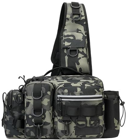 Herren Angeltaschen | Große Tackle-Box-Tasche | Angelausrüstungstasche für Herren, Angelrutentasche, Fischjagdtaschen mit Fach und Taschen für Angelkästen, Kleidung oder andere Fischjagdausrüstung