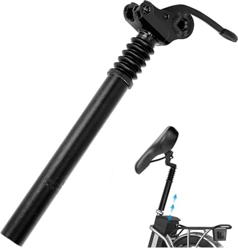 TVTCTU 28.6mm Bicycle Seat Post, Alumium Adjustable Seatpost Suspension Seat Post for Most Bicycle Mountain Bike Road Bike MTB MTN BMX Electric Bicycle (30 cm), black