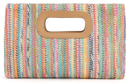 SUKUTU Borse a Mano per le Donne Borsa a Tracolla in Paglia Intrecciata con Manico Superiore Borsa a Tracolla in Rafia Estiva