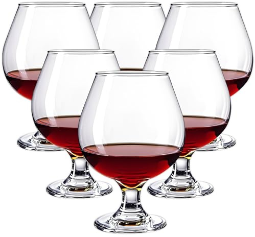xixisusu Brandy Glasses Set of 6, Crystal Cognac Glasses, Snifter Glass, Bourbon Tasting Glasses, Old Fashioned Glass, Port Glasses, Whiskey Glasses For Wine, Bourbon, Cognac, Brandy, Scotch