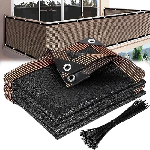 SYXLS Pantalla de Privacidad del Balcón, Valla de Privacidad del Jardín de 2 x 5 Metros, 20 Correas, Cubierta de Red de Valla de Privacidad del Patio, Protección Ultravioleta de La Piscina del Balcón