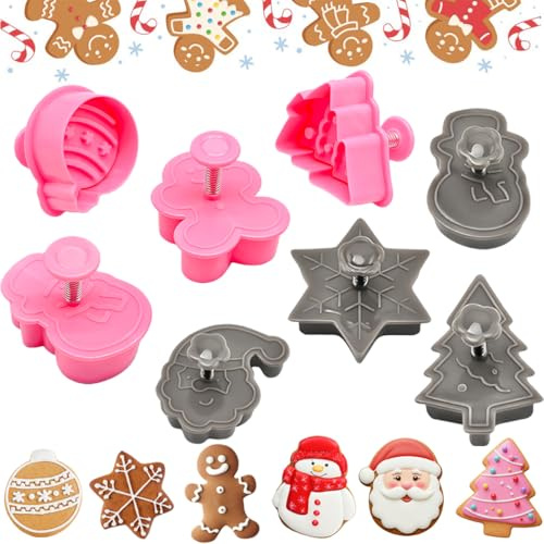 Formine per Biscotti Natalizi,8 Pezzi Tagliabiscotti Natale,Formine per Biscotti 3D,Stampi Biscotti Natale,Tagliabiscotti Natalizi Set,ideale per creare atmosfere natalizie in famiglia