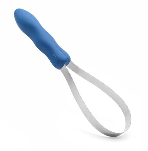 Henyall Dual-Sided Shedding Blade, Pet Hair Remover with Stainless Steel Blade, Dog Brúsh for Shedding, Dog Grooming Brush, Deshedding Brush for Dogs, Cats & Horses(Blue,11.02×2.87)