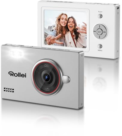 Cámara Digital Rollei Compactline Slim Silver 80MP 4K con Captura Sonrisa