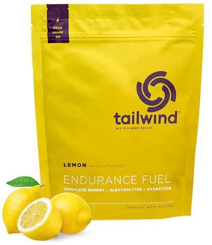 Tailwind Nutrition Endurance Fuel, Carbohydrate & Electrolyte Sports Drink Mix Powder, Gluten-Free, Vegan, Lemon, 30 Servings