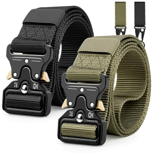 Boneke Ceinture tactique homme, Ceinture militaire pour la police & pompier | Ceinture gendarmerie, Tissu en nylon, Boucle en Métal à Dégagement Rapide, Reglable, Taille: 125cm