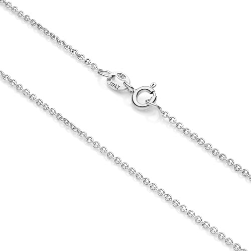Aka Gioielli® - Collana Bambini in Argento Sterling 925 Rodiato - Catena Maglia Forzatina Rolò 1.4mm - lunga 35 cm