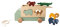 Trixie zeichenbrett Vrachtwagen 23 cm Holz Natur/grün 6-teilig