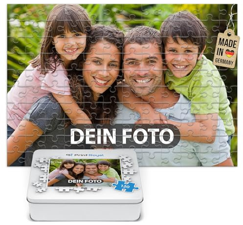 Foto-Puzzle 24-1000 Teile in inkl. hochwertiger Metalldose - mit eigenem Foto Bedrucken - Puzzle selber gestalten - 120 Teile in Metalldose