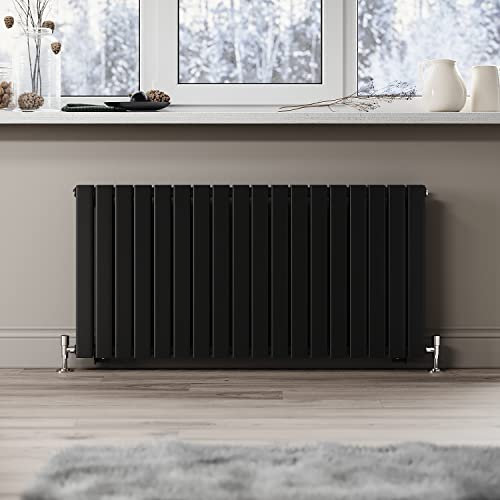ELEGANT Black Radiators Double Panel Radiator 600 x 1224 mm Modern Flat Panel Central Heating Radiators Column Designer Radiator
