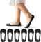 flintronic Unsichtbare Rutschfeste Eisseidensocken, 6 Paar Damen No-Show-Socken mit Rutschfest Silikon, Atmungsaktive Geschnittene Eisseidensocken für Loafer, Sneakers, Flache Schuhe, Bootsschuhe