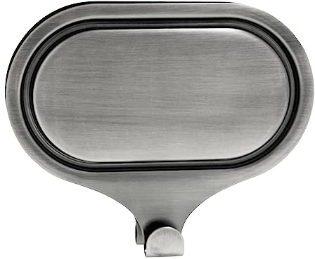 Haute Decor Attract Large Dual Pinch-Free Magnetic Wreath Hanger - Strong Pair of Magnetic Hooks for Single-Pane Glass or Metal Surfaces (Brushed Nickel)