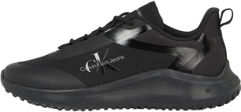 Calvin Klein Herren Runner Sneaker Eva Runner Low Lace Mix ohne Schnüren, Schwarz (Triple Black), 44