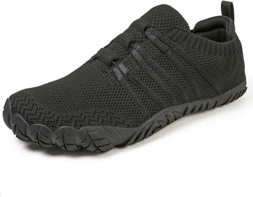 Unisex Barefoot Shoes for Men and Women with Wide Toe Box Zero Drop Design Minimalist Hike Footwear Water Shoes Five Finger Cross-Trainer Ideal for Walking Hiking and Grounding Activities Black
