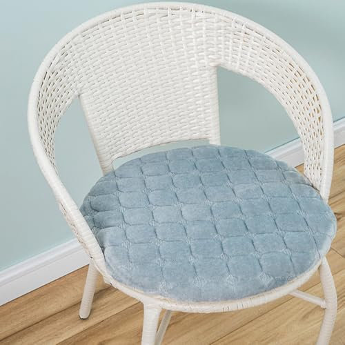 AZMAHT Cuscino Rotondo per Sedia in Flanella, Spessore 4 cm, Seduta Rotonda con Cerniera, Lavabile, Antiscivolo, per sedie da Balcone e Giardino,Grigio,6er Set 40cm
