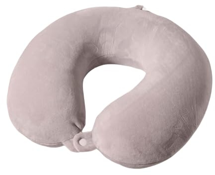 Rendcqin Almohada de Viaje para Cuello, Comfy Almohada Avion Viscoelastica de Espuma Memoria, Cojin Cuello Viaje para Oficina Avión Tren Coche Viajando (Gris Claro)