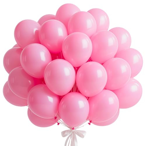 Globos Rosa, 100 Piezas Globos de Látex Rosa, 10 Pulgadas Globo Cumpleaños Rosas, Rosas Guirnalda de globo para Cumpleaños Fiesta Baby Shower Bodas Bautizo Graduación Decoración Fiesta
