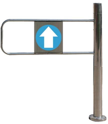 Puerta de seguridad automática de acero inoxidable para supermercados, puerta de acceso peatonal de entrada unidireccional, dispositivo de salida de edificio gubernamental, azul, 60 x 97 cm