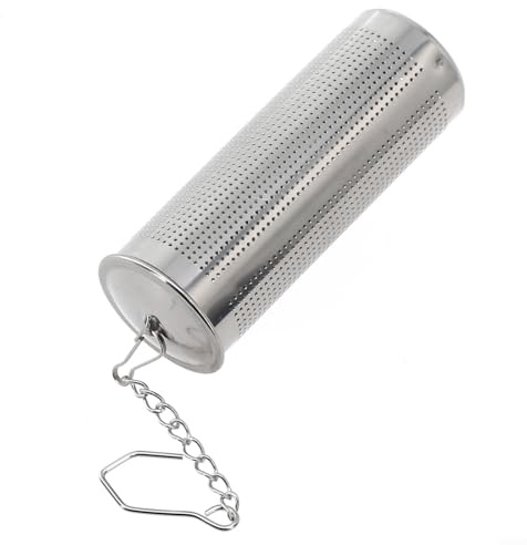 Eawfgtuw Boule à thé en acier inoxydable avec passoire extra fine, chaîne et crochet pour thé en vrac ou épices, résistant à la rouille et facile à utiliser (L)