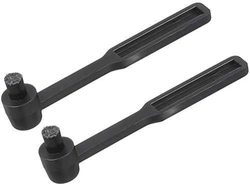 FIXOSHEE Cepillo Limpiador de Agujas para Tocadiscos Kit de 2 Piezas Cerdas de Nailon Finas Cepillo Redondo Compacto Negro para Limpieza Segura de Agujas y Discos de Vinilo