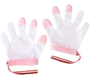 Tmboryuu Guantes protectores de dedos para bebé, para evitar que se chupen el pulgar las uñas, de algodón suave, cómodos, transpirables, fáciles de llevar para bebés, guantes para dejar de chupar el
