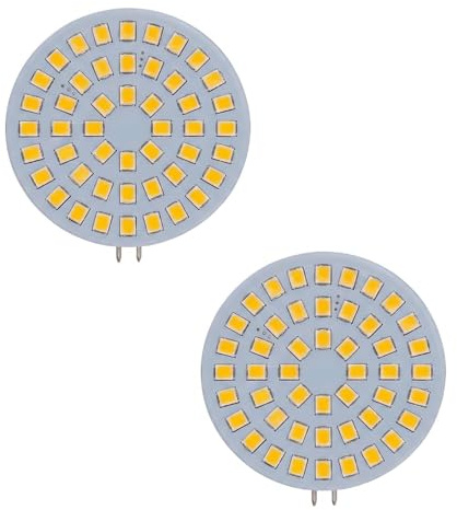 Bombilla G4 LED, bombilla LED de 12 V, ahorro de energía, blanco cálido, 2,4 W, iluminación empotrada LED G4 no regulable para gabinetes, bombilla campana SMD reemplazo directo halógeno G4, lote de 2