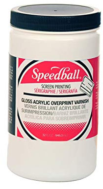 Speedball 32oz (946ml) Gloss Overprint Acrylic-Based Varnish Medium, Screen Printing, Waterproof, Water-Based Print Making Supplies, For Art And Crafts