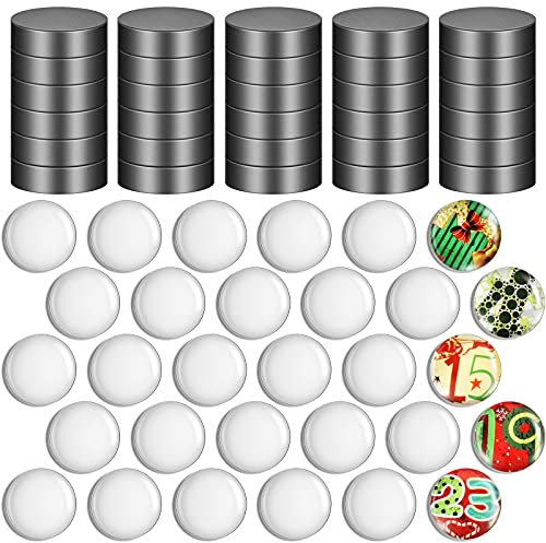 60 Pcs Craft Fridge Magnets Glass Round Magnets DIY Transparent Clear Refrigerator Cabochons for Craft DIY Fridge Office Locker Whiteboard Making