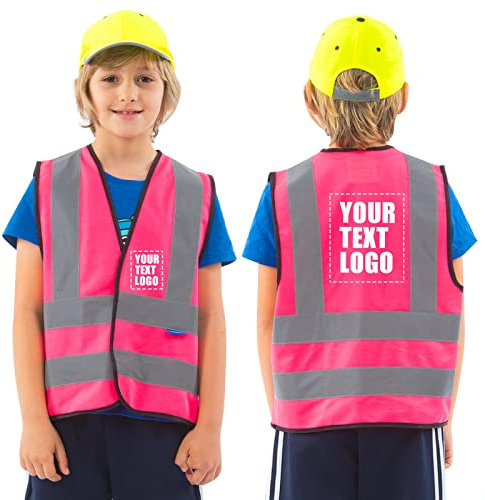 AYKRM Gilet Antinfortunistici Gilet Alta visibilità per bambini stampa personalizzata