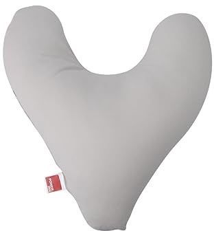 POWER INN bröstkudde hopp ca 32 x 34 cm | Hjärtkudde som smärtlindring efter mastektomi | mjuk underarm eller armkudde | 100 % bomull (ljusgrå, bomull, lapptäcke)