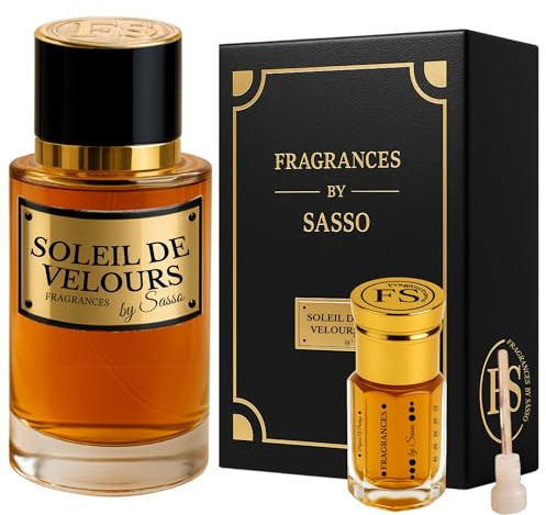 Sol de velour parfym - FRAGRANCES BY SASSO - lyxig box - parfymextrakt 50 ml + mysk 3 ml - presentförpackning för män och kvinnor - privat kollektion