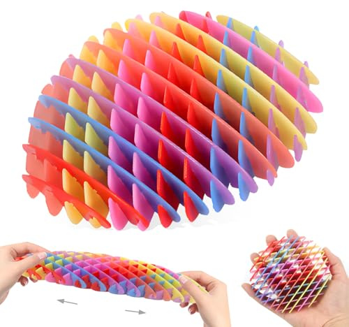 Fidget Worm Toy, Worm Big Fidget Toys Adults and Kids, Funny Stretchy Sensory Stress Toys, Fidget Sensory Squeeze Toys, Relieves Stress and Anxiety Finger Toys for Kids with Autism ADHD (rainbow)