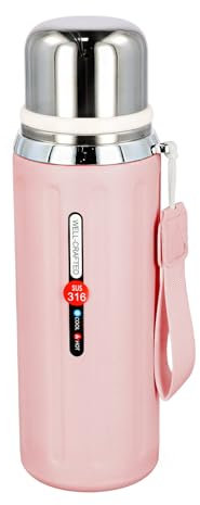 Borraccia Bottiglia Termica 800ml, Thermos Bevande Calde, Tazza Termica con Filtro, Bottiglia d'Acqua Isolata in Acciaio Inossidabile, Thermos Sottovuoto con Coperchio, 24 Ore (Caldo/Freddo) (Rosa)