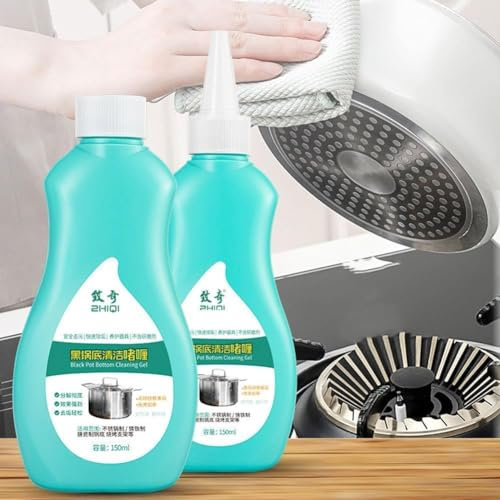 Magic Gel Cleaner per pentole e padelle, detergente gel per fondo pentole, detergente per pentole per fondo pentole, gel per pulizia fondo pentola nero, detergente gel per pentole macchie ostinate sul